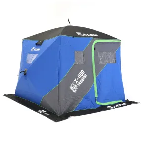 classic X-400 Portable 4 Person 8' Pop Up Ice Fishing Thermal Hub Shelter Tent