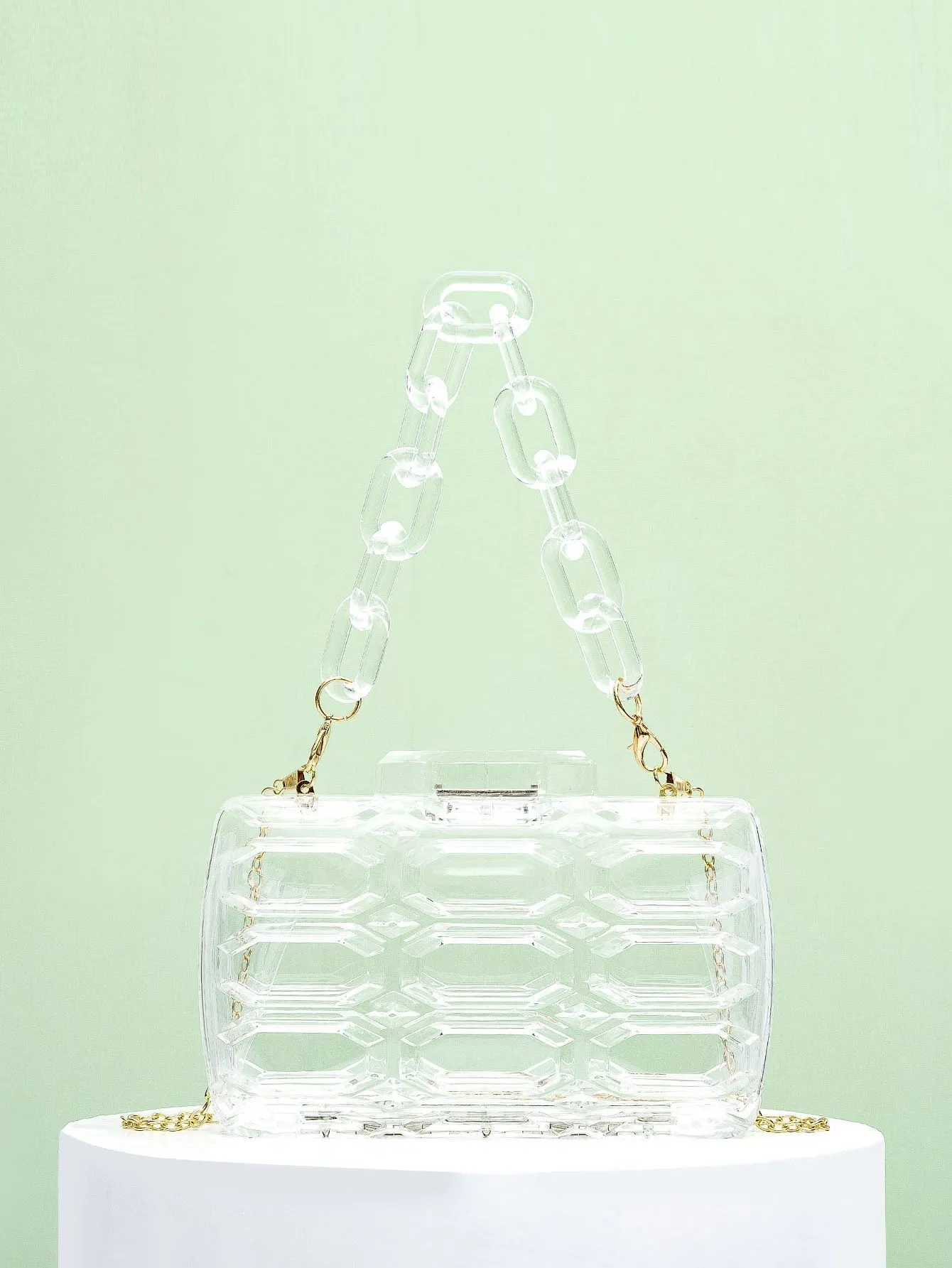 Clear Chain Box Bag