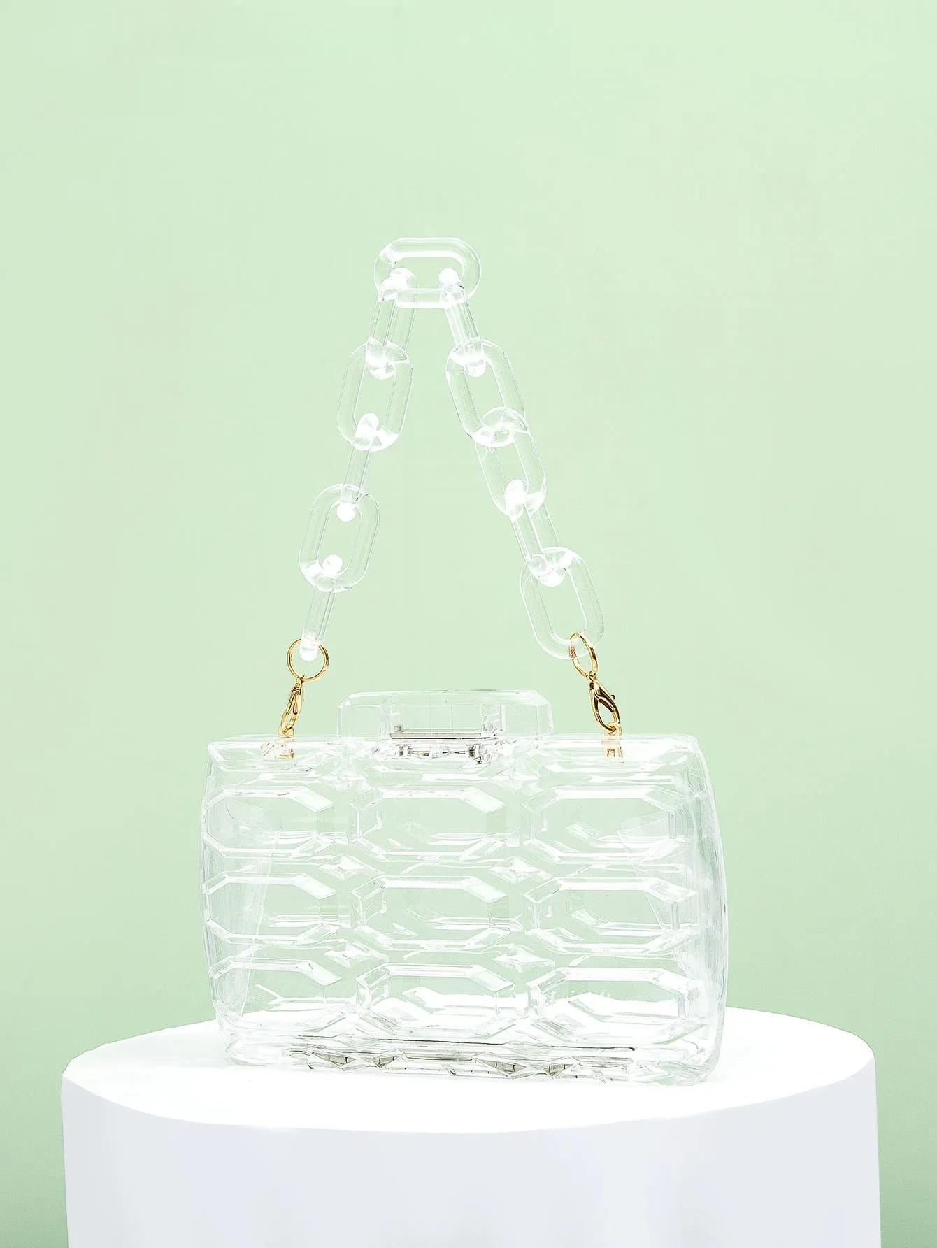 Clear Chain Box Bag