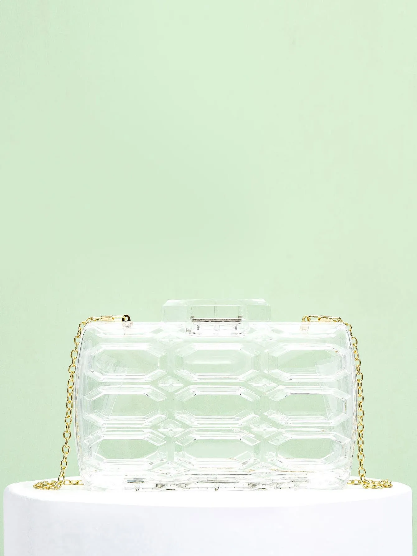 Clear Chain Box Bag