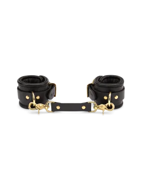 Coco de Mer Black Leather Wrist Cuffs