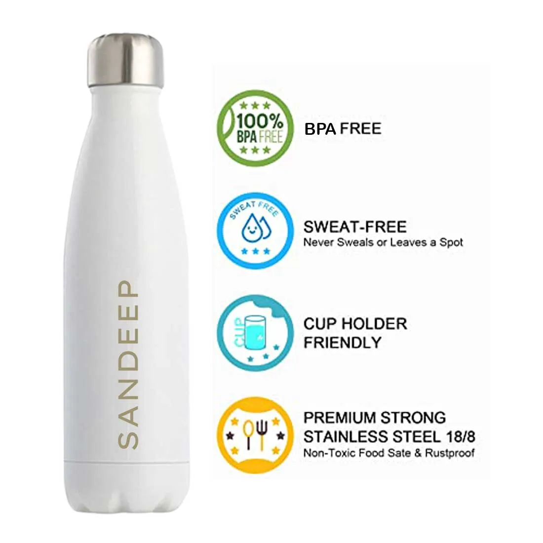 Custom Water Bottle Hot and Cold Liquids Double Insulated Thermos - 500ml