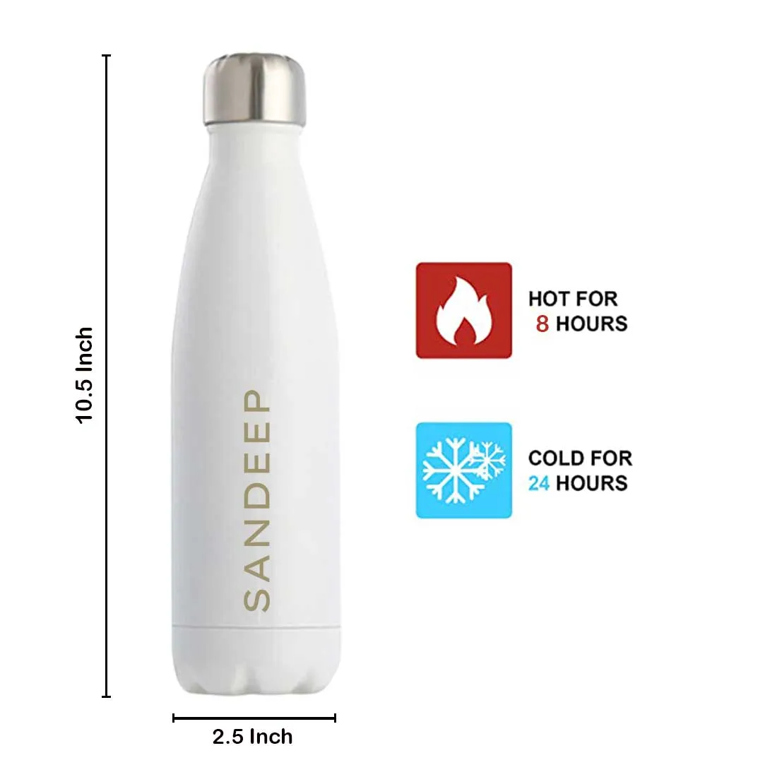 Custom Water Bottle Hot and Cold Liquids Double Insulated Thermos - 500ml