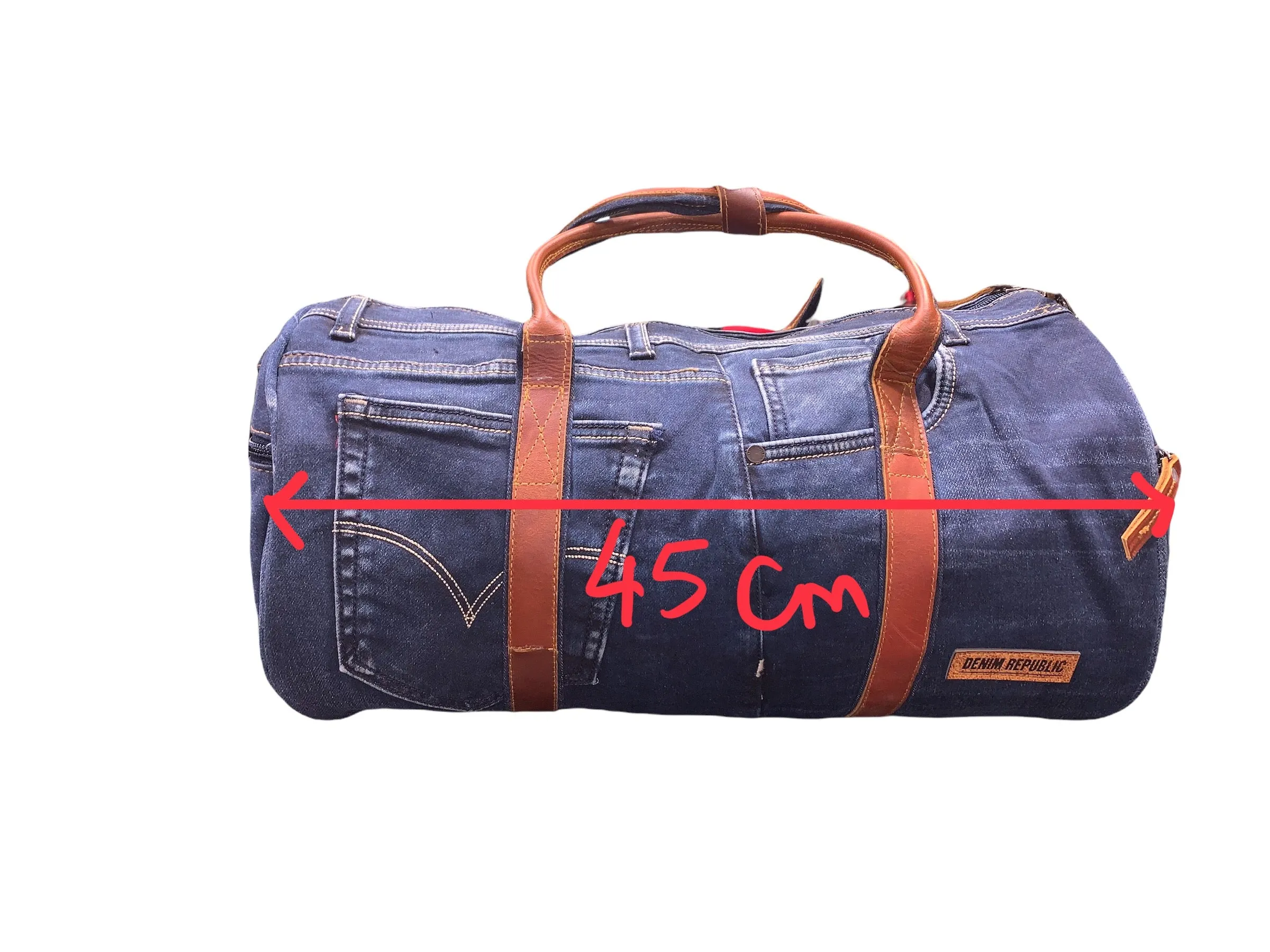 Denim duffle BAGS-03 Leather Handle Large