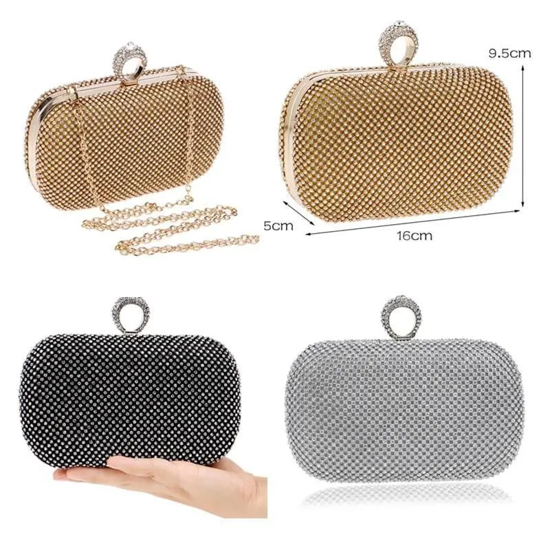 Diamond-Studded  Evening Clutch Bag