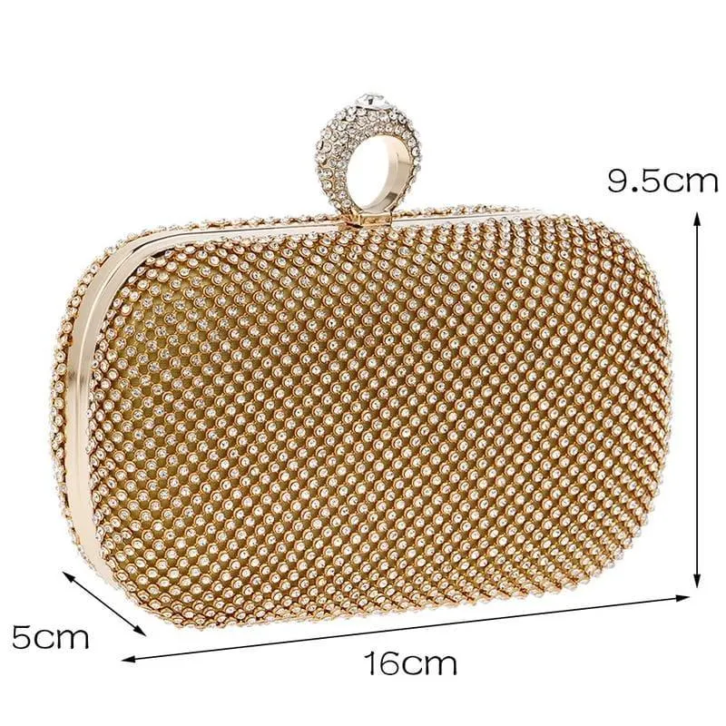 Diamond-Studded  Evening Clutch Bag