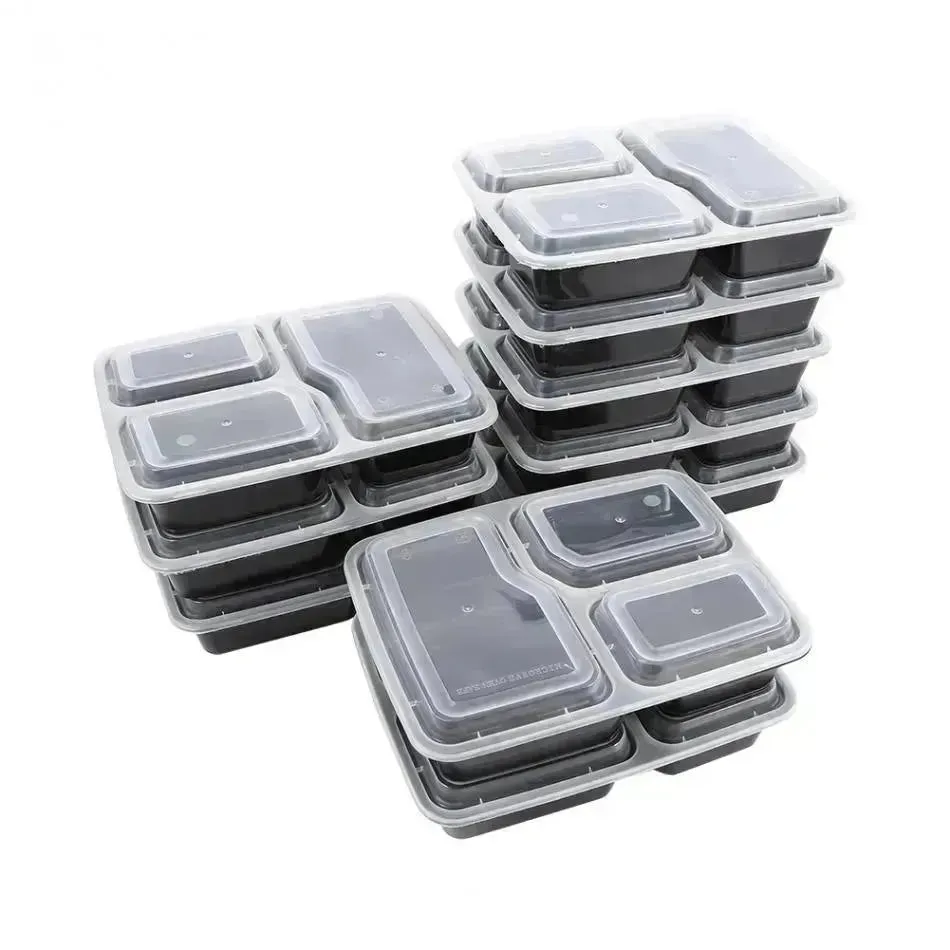 Disposable lunch box plastic fast food box lunch box lunch box takeaway package green lunch box microwave oven dishwasher