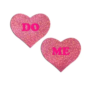 'DO ME' Heart Pasties - Pink on Pink