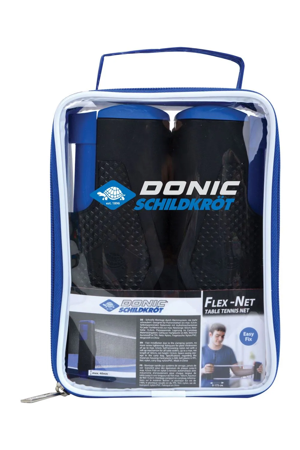 Donic Schildkrot Table Tennis Net FlexNet - Non Slip Rubber Pads - Quick Set Up