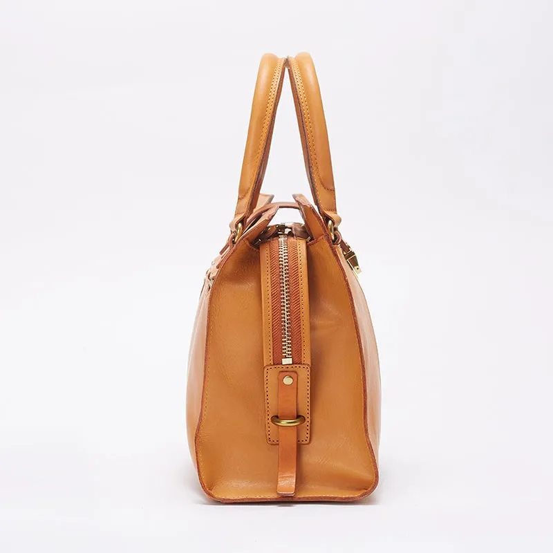 Dwarves Vegetable Tanned Leather Women's Business Workbag Crossbody Bag