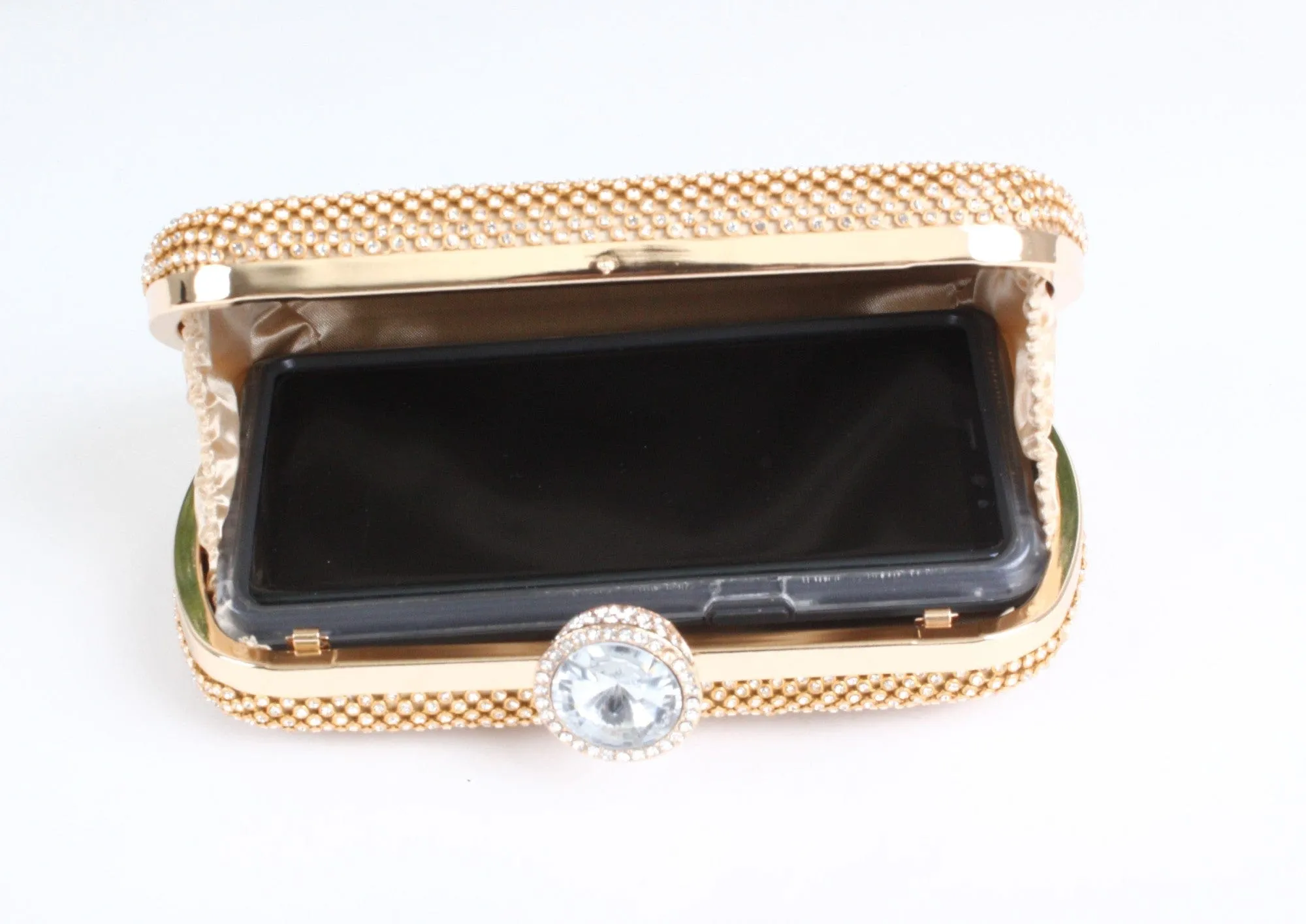 EG10015 Joanna Chain Rhinestone Party Clutch