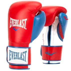 Everlast 14oz Mens Powerlock Hook/Loop Gloves Red-Blue