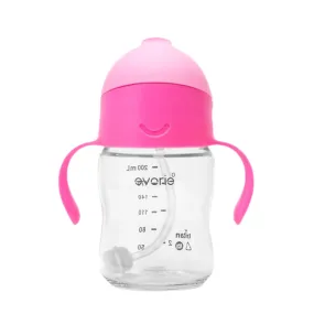 Evorie Tritan Baby 360 Straw Water Bottle Sippy Cup 200mL, Strawberry