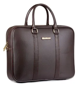 Executive Chocolate Brown Laptop Briefcase - Water Resistant, Stylish | 14 inch | Unisex