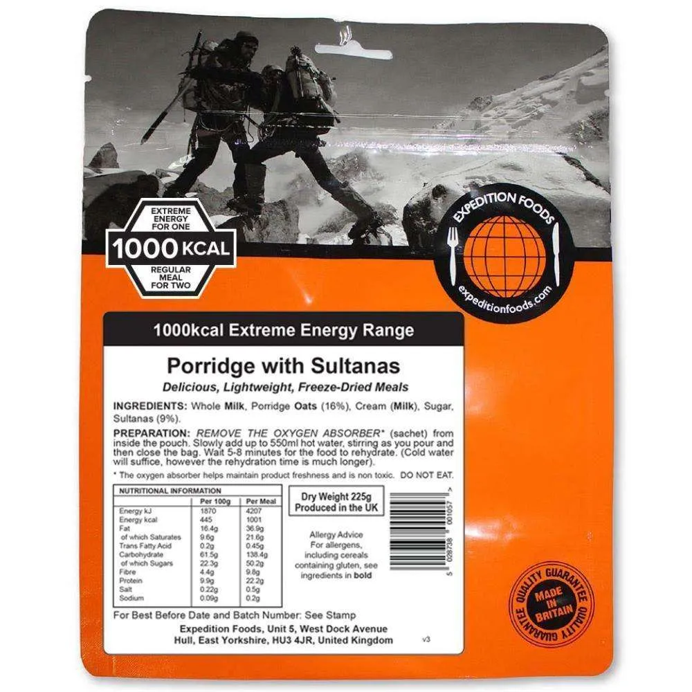 Expedition Foods - Porridge with Sultanas (Extreme Energy)