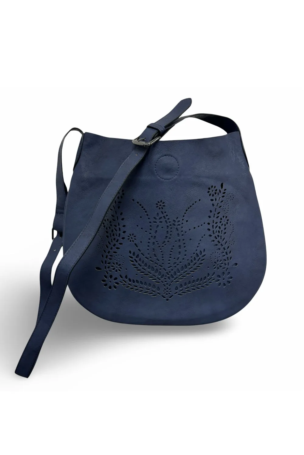 Floral Laser Cut Vegan Leather Bag