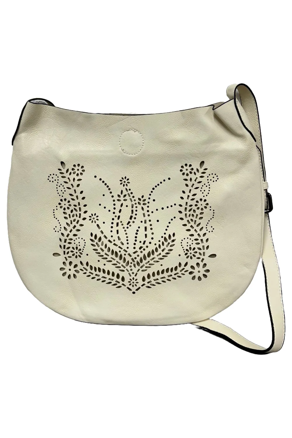 Floral Laser Cut Vegan Leather Bag