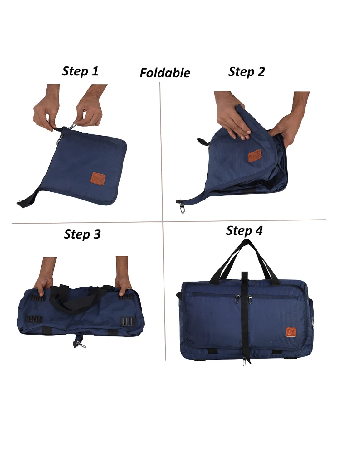 Fly Fashion Polyester Fold able Travel Duffel Bag Men Luggage Women -(Blue)