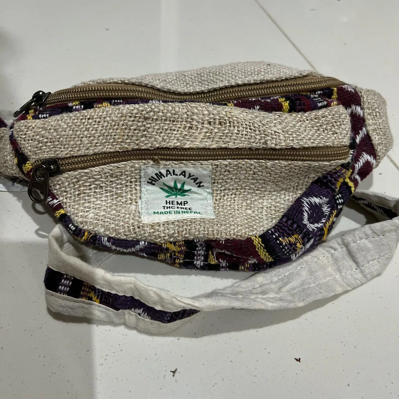 Genuine Hemp THC free Himalayan Nepalese lined bum bag