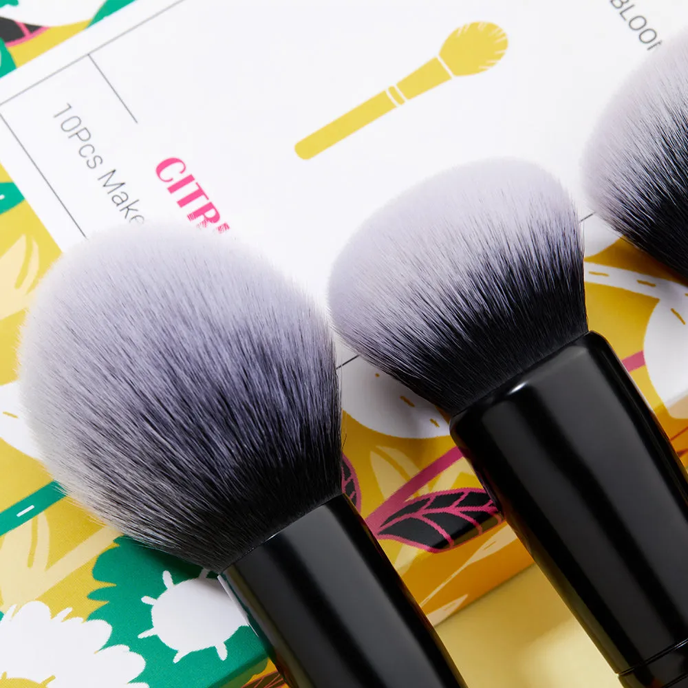 Gift Set Citrus Makeup Brush Collection 10Pcs T276