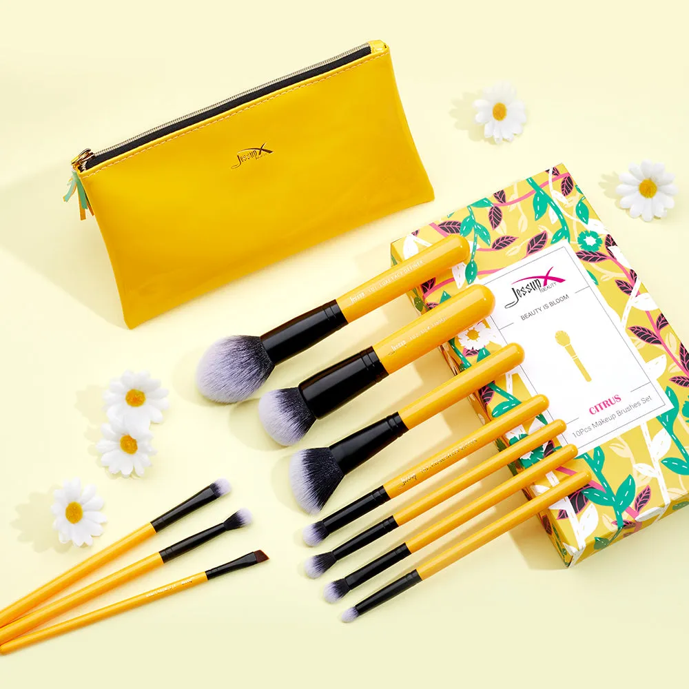 Gift Set Citrus Makeup Brush Collection 10Pcs T276