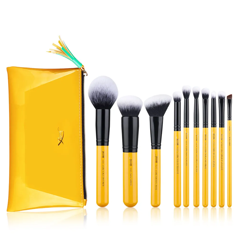 Gift Set Citrus Makeup Brush Collection 10Pcs T276