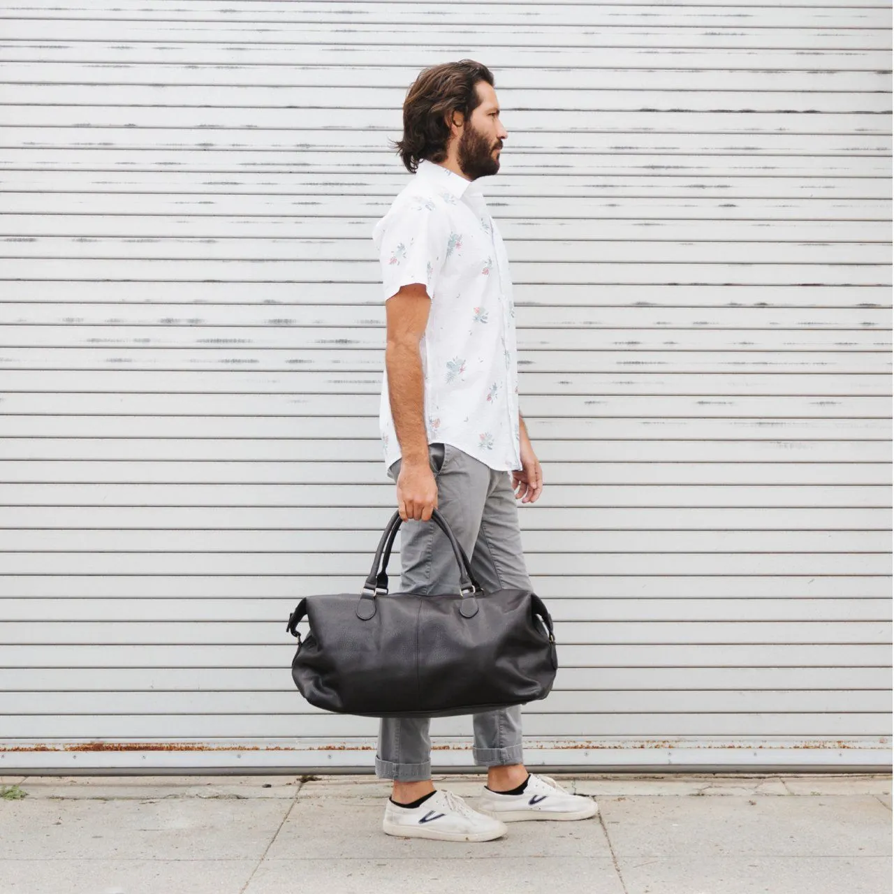 Gunner Brown Vegan Leather Duffle Bag