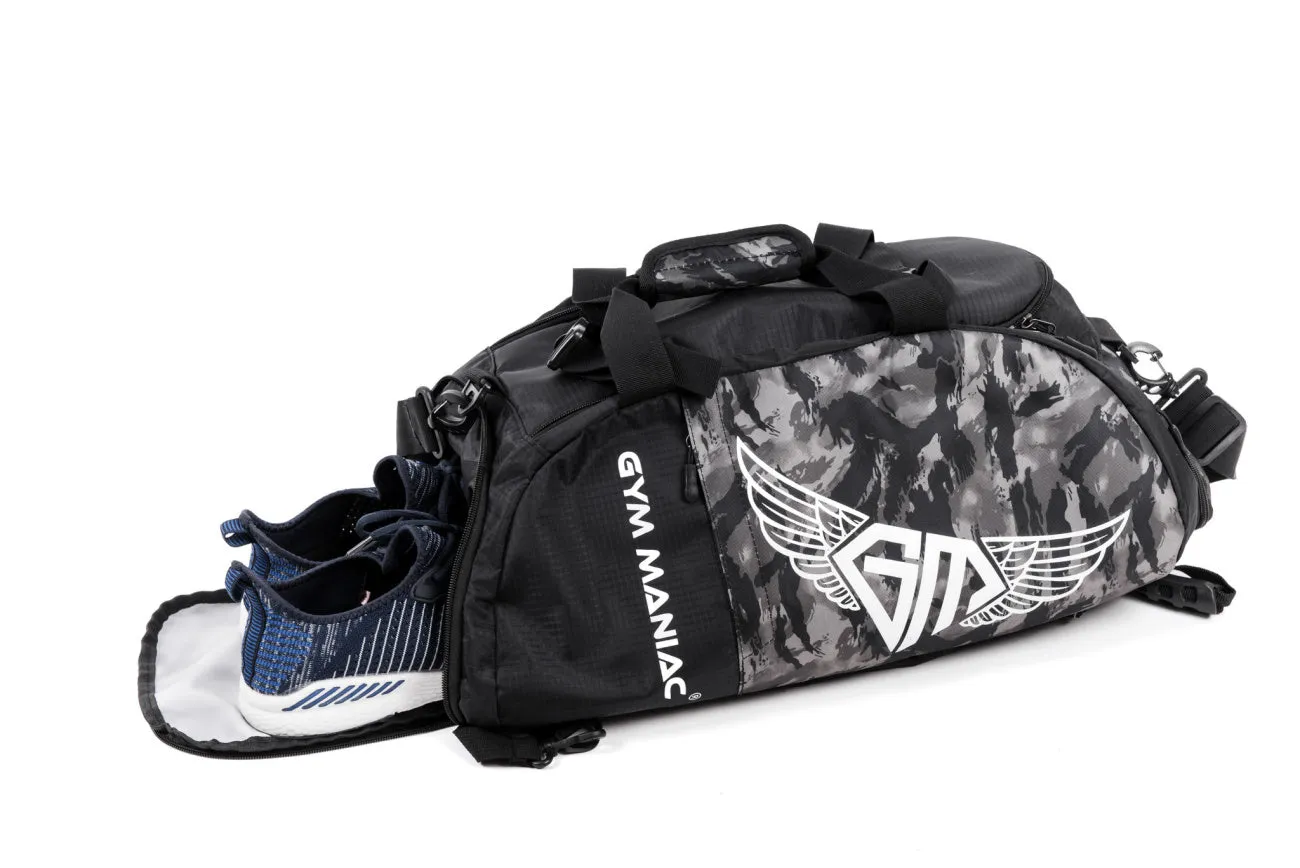 Gym Maniac Gm 3-Way Gym Bag - Camo Gray