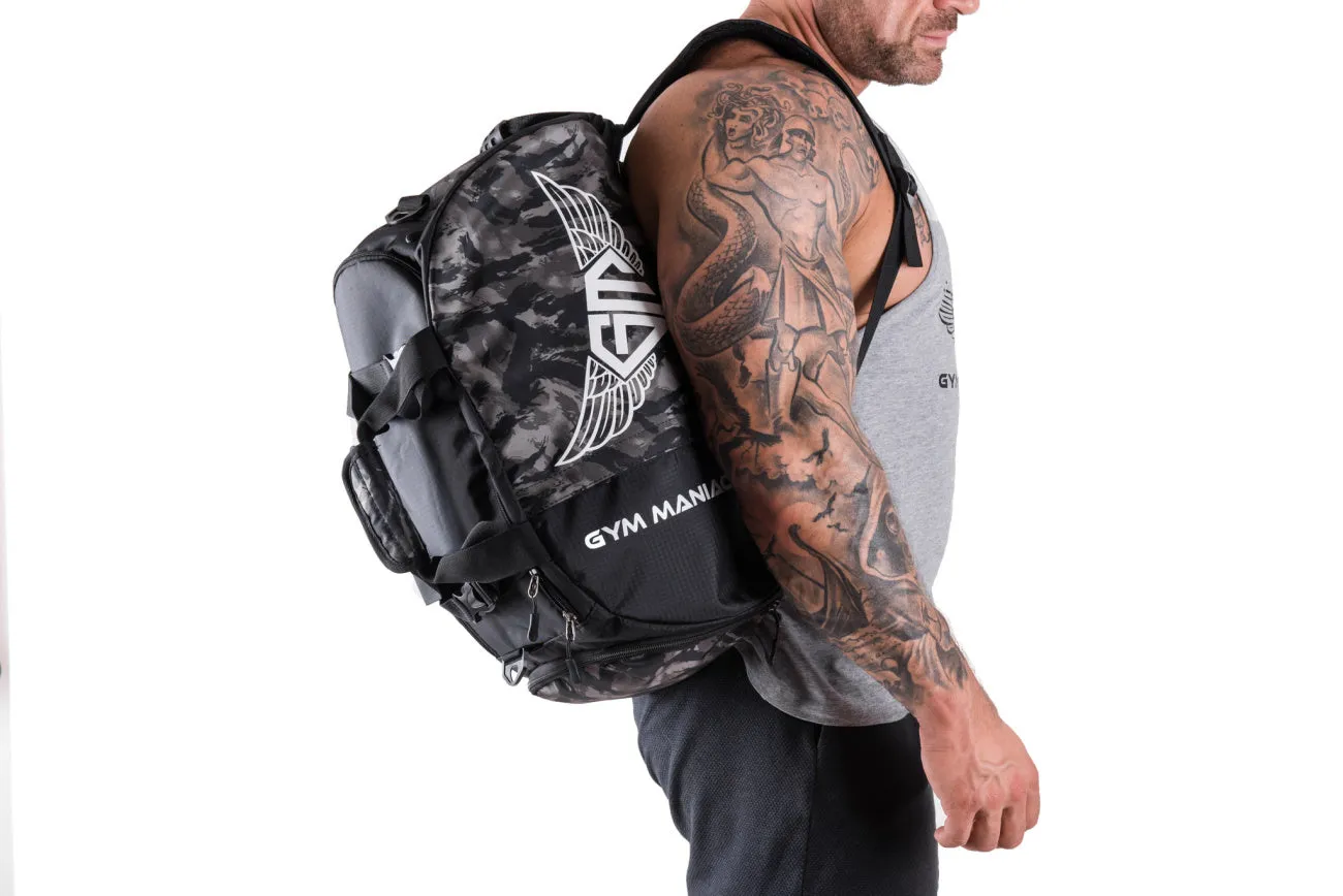 Gym Maniac Gm 3-Way Gym Bag - Camo Gray