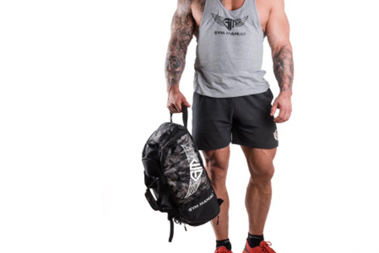 Gym Maniac Gm 3-Way Gym Bag - Camo Gray