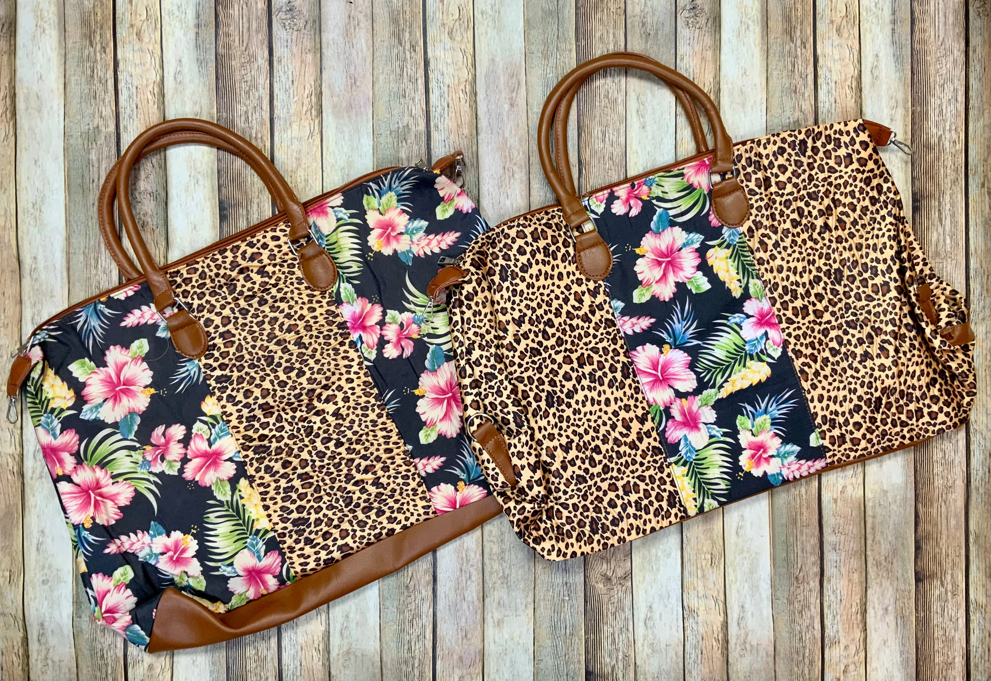 Hawaiian Floral Leopard Weekend ( Not High Quality)