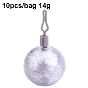 HENGJIA 10pcs/bag 14g Fishing Lead Pendant Sea Fishing Lua Spherical Spinning Biting Lead Fishing Gear