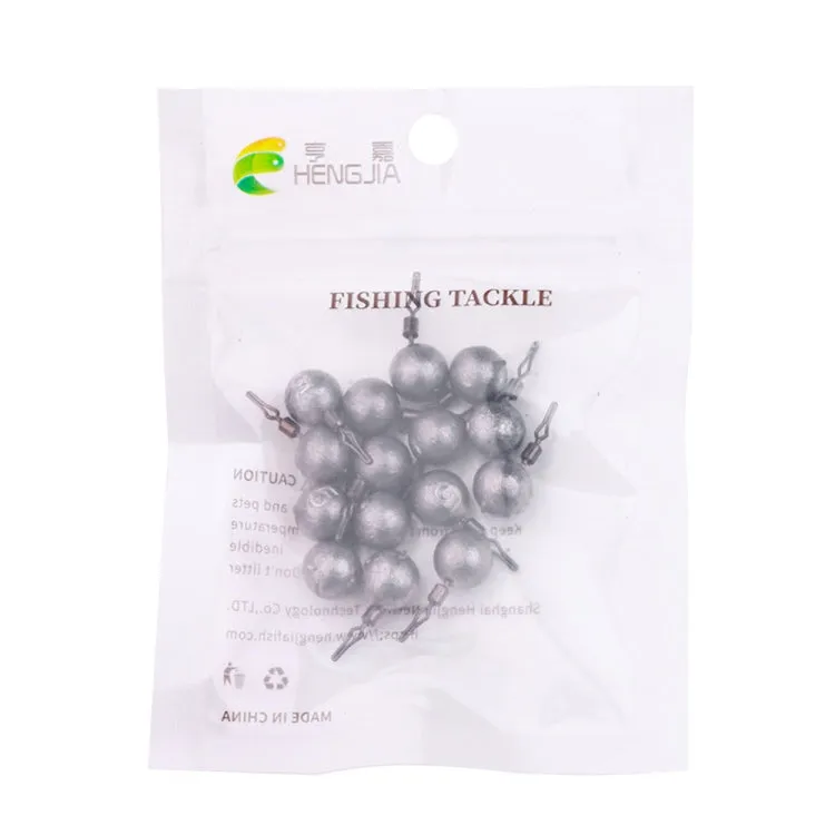 HENGJIA 15pcs/bag 5g Fishing Lead Pendant Sea Fishing Lua Spherical Spinning Biting Lead Fishing Gear