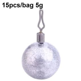 HENGJIA 15pcs/bag 5g Fishing Lead Pendant Sea Fishing Lua Spherical Spinning Biting Lead Fishing Gear