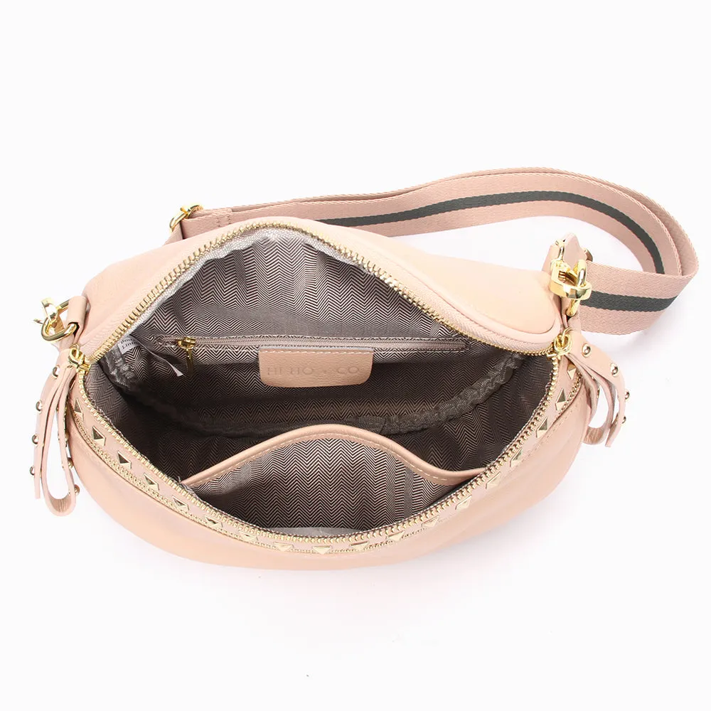 Hi Ho - Studded Crossbody in Blush/Gold