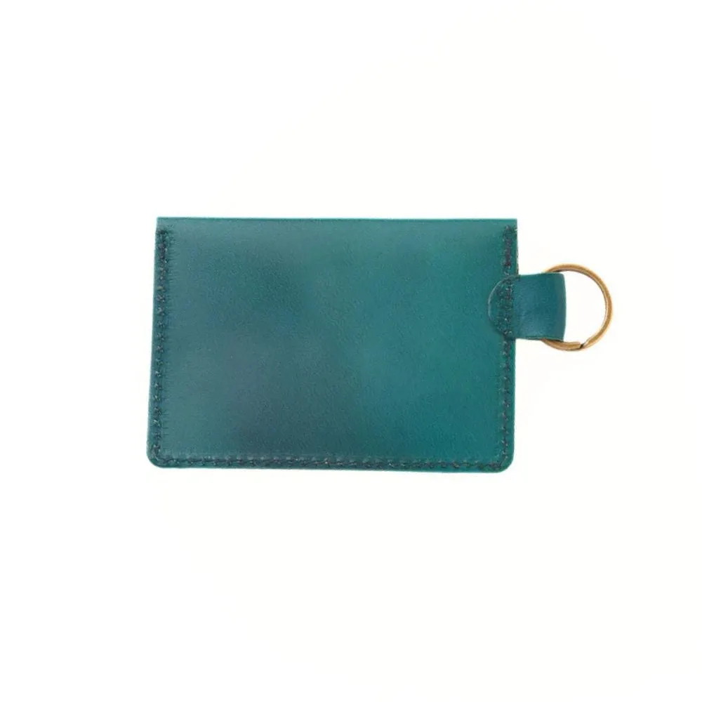 Indukala Moon Phases Leather Card Holder Wallet - Green