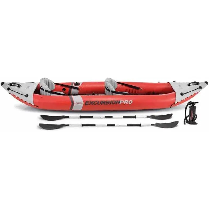 INTEX Excursion Pro Inflatable Kayak Series: Includes Deluxe 86in Kayak Paddles and High-Output Pump – SuperTough PVC