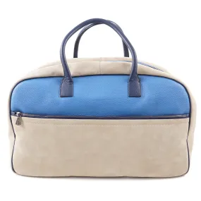 Isaia Leather and Suede Duffle Bag