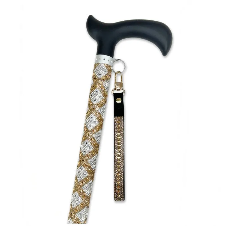 Jacqueline Kent "Sugar Cane" Gold and Silver Adjustable Medical Cane