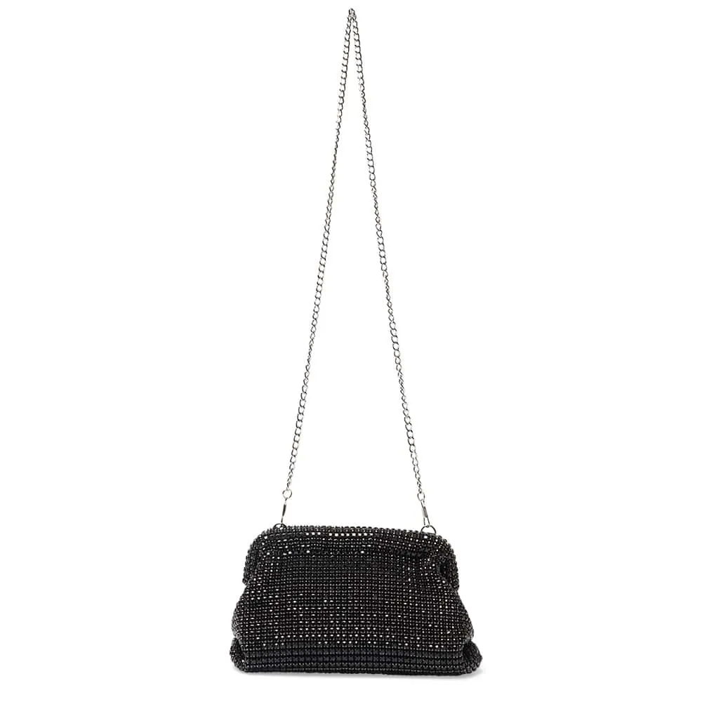 Kara Clutch in Black Crystal Sparkle