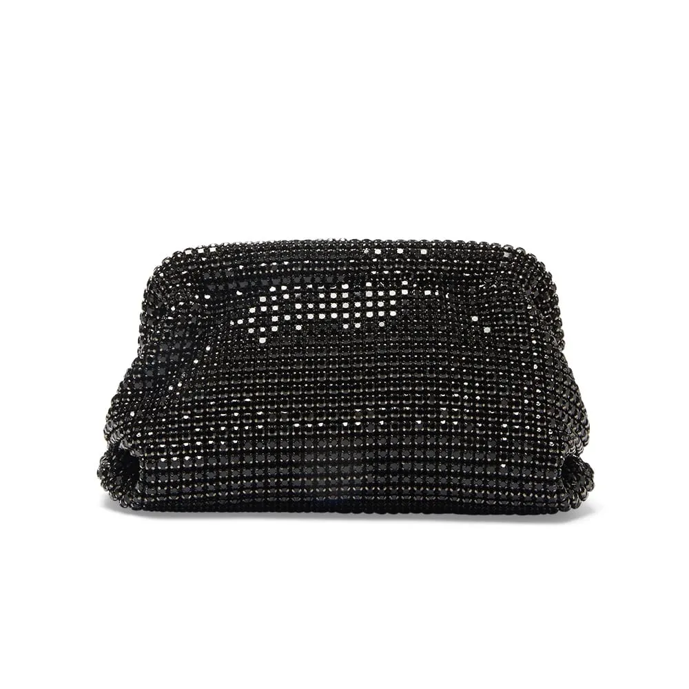 Kara Clutch in Black Crystal Sparkle