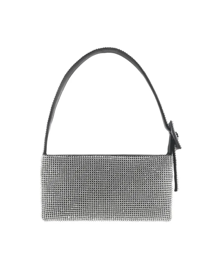 Kiz Shoulder Evening Bag - Silver Diamante