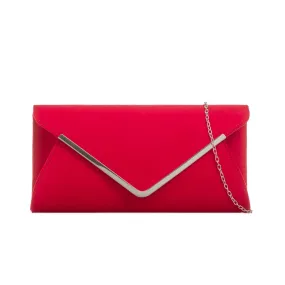 Koko Red Suedette Envelope Clutch Bag