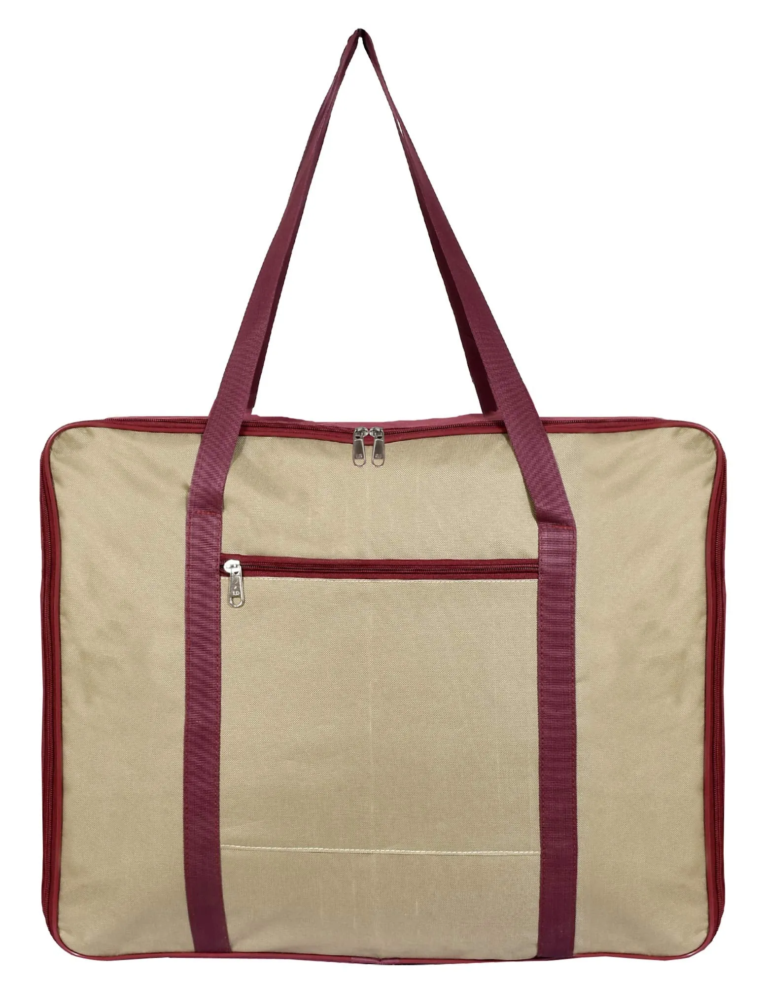 Kuber Industries Large Size Foldable Travel Duffle Bag, Underbed Storage Bag(Brown & Maroon),F_26_KUBMART016737