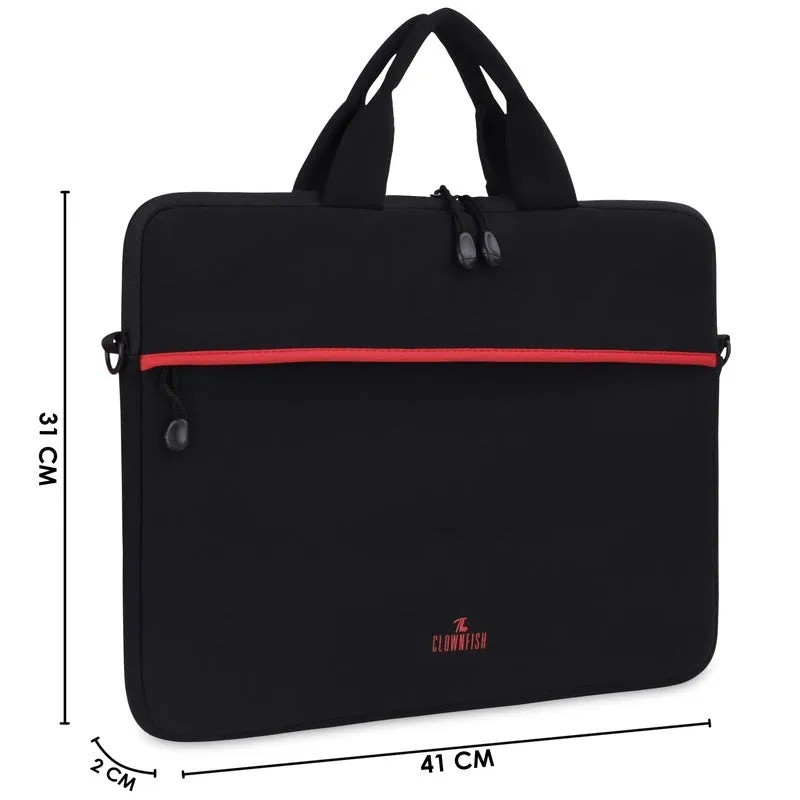 Laptop Sleeve with Shoulder Strap & Trolley Strap | 15.6 inch | Black | 2.5L Capacity