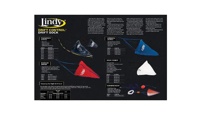 Lindy Drift Control Drift Sock Boat Bag Parachute Drift Anchor for Fishing Boat