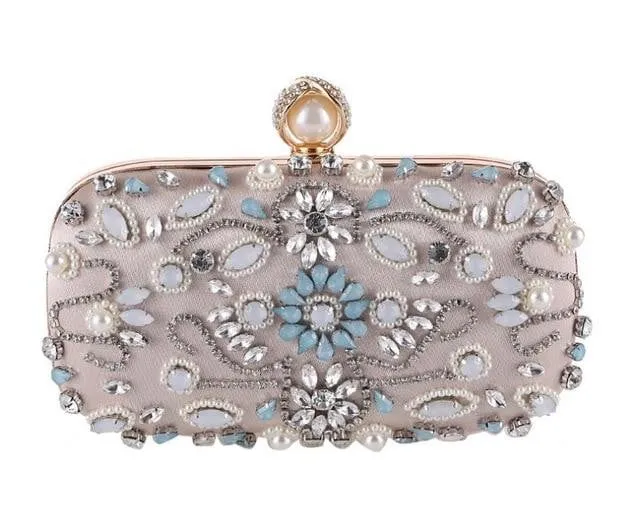 Luxy Moon Beaded Evening Bags Pearls Rhinestone Clutches