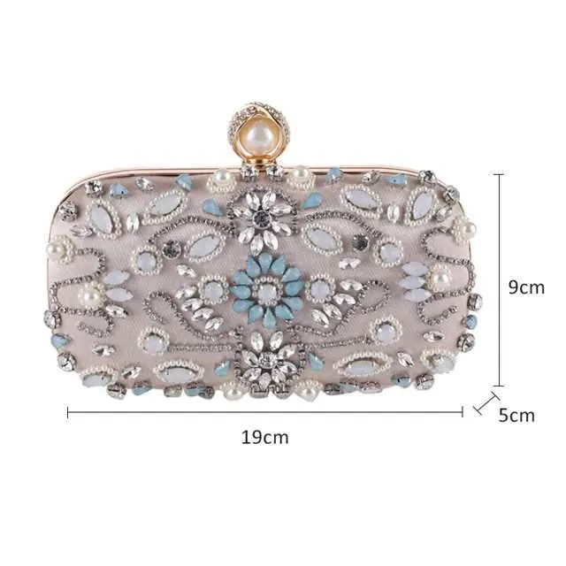 Luxy Moon Beaded Evening Bags Pearls Rhinestone Clutches