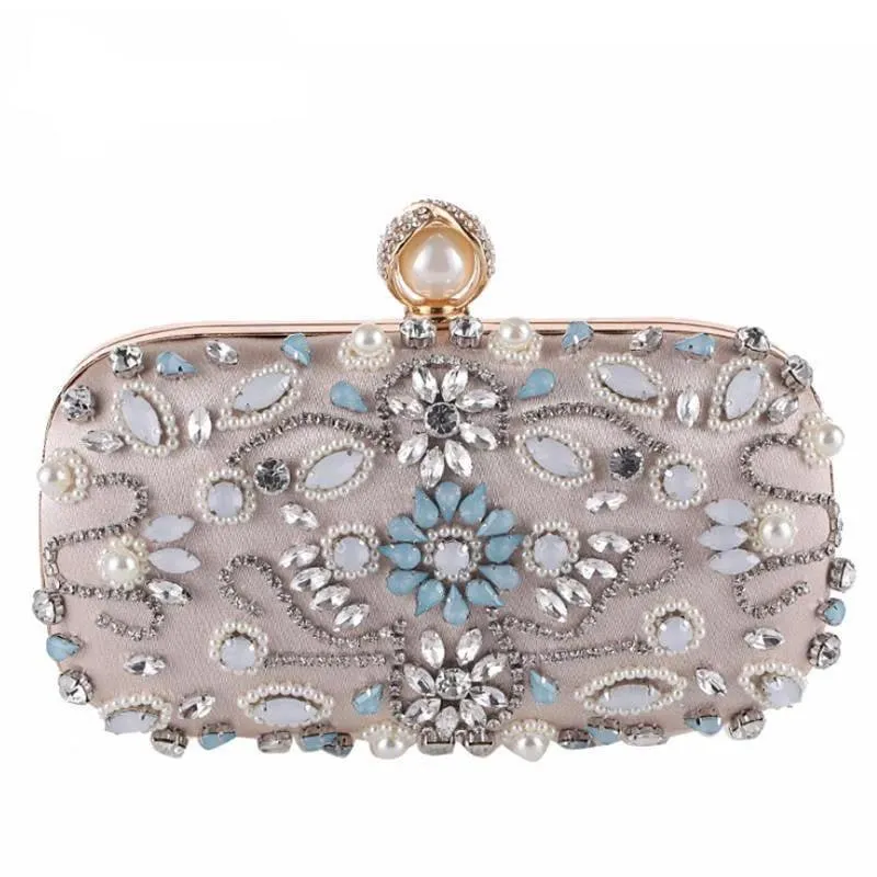 Luxy Moon Beaded Evening Bags Pearls Rhinestone Clutches