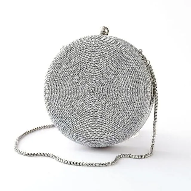 Luxy Moon Round Evening Bags Fashion Chain Clutch